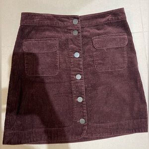 Corduroy LOFT maroon mini skirt